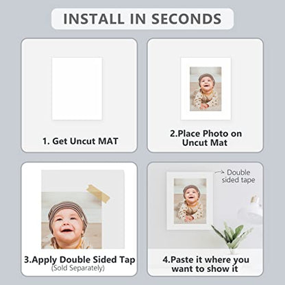 Somime 10 Pack Backing Boards, 12x12 Acid-Free Uncut White Mat Boards - size: 12X12