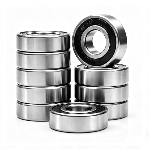10 PCS 6201-2RS Deep-Groove Ball Bearings, 12x32x10mm-Double Seal Bearings - size: 6201-2RS-10PCS