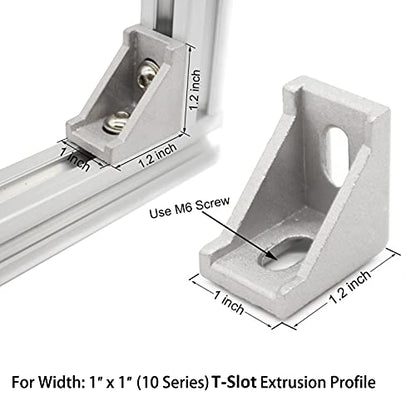 10 Set 1010 Aluminum Extrusion Hardware Accessories Corner Brackets - style: 10 sets brackets with m6