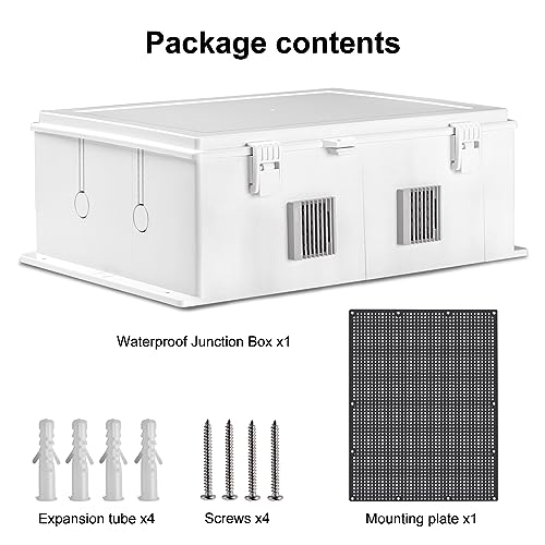 Namunanee Outdoor Electrical Junction Box, ABS Water Resistant Enclosure with Internal Mounting Panel & Hinged Cover (18.1" H* 12.6" L* 4.3" W) - size: 18.1"H x 12.6"L x 4.3"W & Standard