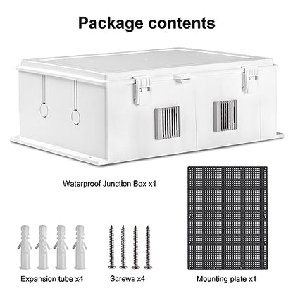 Namunanee Outdoor Electrical Junction Box, ABS Water Resistant Enclosure with Internal Mounting Panel & Hinged Cover (18.1" H* 12.6" L* 4.3" W) - size: 18.1"H x 12.6"L x 4.3"W & Standard