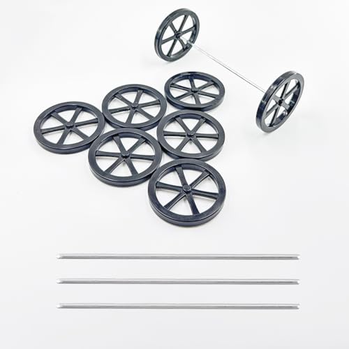 8PCS Model Toy Car Wheel RC Car Plastic Wheel with 2mm Dia Shaft for RC Car Truck Robot DIY Model Toy Building Parts (2x44mm Black) - style: 2x44mm Black