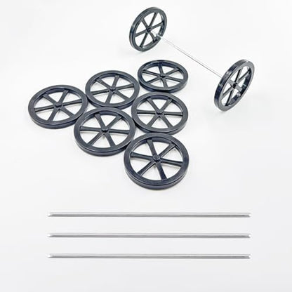 8PCS Model Toy Car Wheel RC Car Plastic Wheel with 2mm Dia Shaft for RC Car Truck Robot DIY Model Toy Building Parts (2x44mm Black) - style: 2x44mm Black