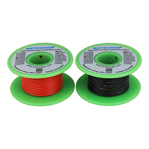 BNTECHGO 20 AWG Silicone Wire Red Black 50ft Stranded Tinned Copper Wire - size: 20 Gauge, 50ft per color