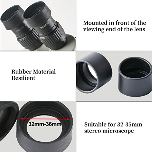 AUNMAS 2PCS Eyepiece Cover, Binocular Eye Cups Replacement Guard Soft Rubber 36mm Diameter Stereo Microscope Accessory(KP-H2 Flat Angle) - color: KP-H2 flat angle