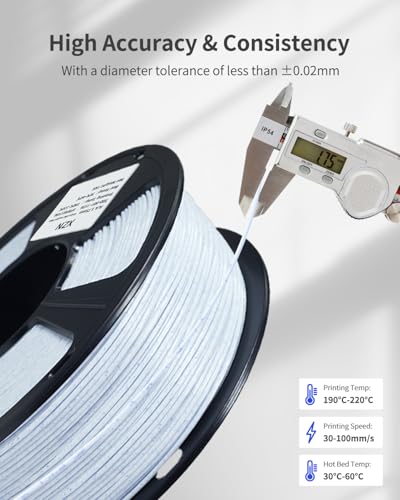 Marble PLA, PLA Filament 1.75mm 1KG Spool(2.2lbs),Vacuum Packaging, Marble Filament for Most FDM 3D Printer (Blue) - color: Marble White-blue