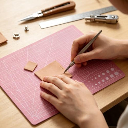 A5 Self-Healing Cutting Mat, Double-Sided Craft Mat with Grid Lines, Precision Rotary Cutting Board for Office Desk, Art Craft, Sewing, Hobby, and DIY Projects ﻿ (Black) - color: Black