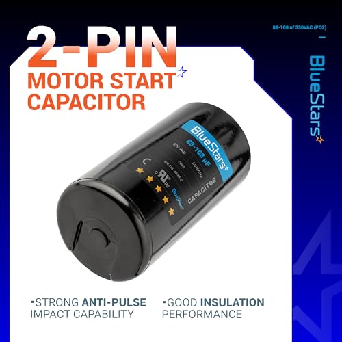 [2025 Updated] BlueStars 88-108 uF MFD 330VAC CD60 Motor Start Capacitor - size: 88-108 MFD 330 VAC