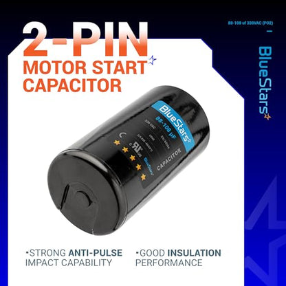[2025 Updated] BlueStars 88-108 uF MFD 330VAC CD60 Motor Start Capacitor - size: 88-108 MFD 330 VAC