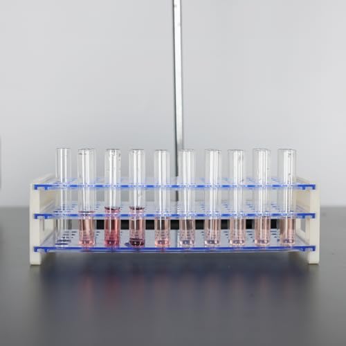 Labasics Test Tube Rack, 3-Tier Detachable Blue Plastic Test Tube Rack Tube Holder Stand Rack for Laboratory Scientific Experiments, 0.51 in 50-Place - size: 0.51 in