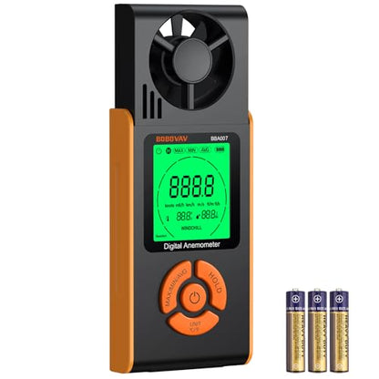 4 in 1 Digital Wind Speed Anemometer Handheld with 6 Units