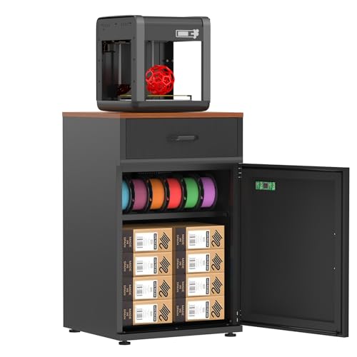 3D Printer Stand with Dehumidifier, Stores Up to 40 Filament Rolls - color: Black