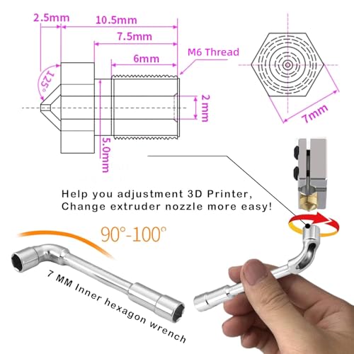 Nozzles 25 pcs 3D Printer Extruders Brass Nozzles - size: V5/V6 Brass, style: Kit: 0.4 Nozzles