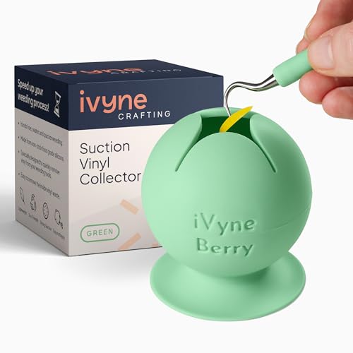 iVyne Berry Suctioned Vinyl Weeding Scrap Collector | Versatile Multi-Surface Suction & Anti-Spill Vinyl Scrap Collector w/Soft and Flexible Silicone to Protect your Weeding Tools | Green, 1 Pack - color: Green