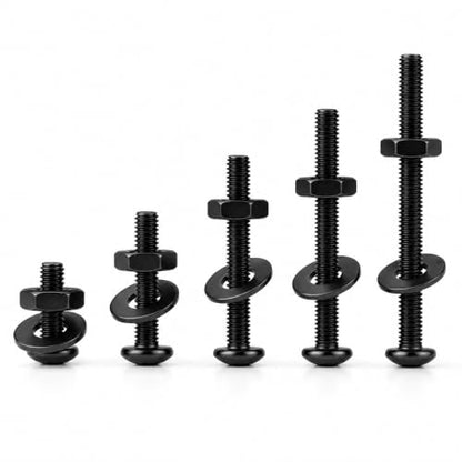 #6-32 x 1-1/2" (20 Sets) Pan Head Machine Screws Nuts Washers Assortment Kit, Black Oxide 304 Stainless Steel Phillips Drive Full Thread - size: #6-32 x 1-1/2"