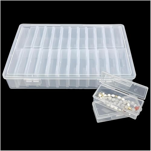 25-Piece Clear Assorted Plastic Box Set for Sticker Sorting