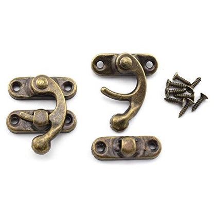 SDTC Tech Retro Design Jewelry Box Hardware Kit (2X Hasp Catch + 4X Hinges) - color: C2S4 KIT
