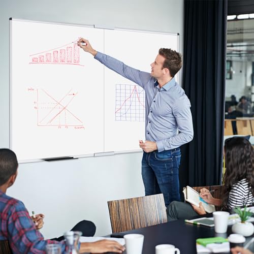 VIZ-PRO Magnetic Dry Erase Whiteboard, 48 x 36 Inches, Foldable - size: 48"W x 36"H