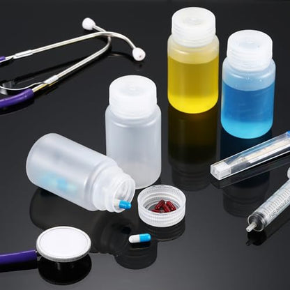 Zhehao 30 Pcs 4 oz Sample Bottle with Lid Wide Mouth HDPE, Clear - color: Clear