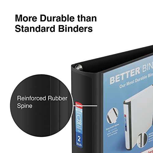 Staples Heavy-Duty 2-Inch D-Ring Binder, Black, Large Capacity - color: Black, size: 2-Inch