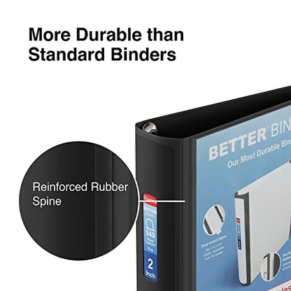 Staples Heavy-Duty 2-Inch D-Ring Binder, Black, Large Capacity - color: Black, size: 2-Inch