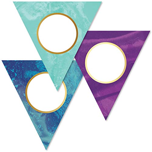 Carson Dellosa 36-Piece Galaxy Pennants, Science and Space Theme Cutouts, Marble and Gold Party Decorations, Name Tags, Bulletin Board, and Classroom Decor - size: Regular, style: Pennants