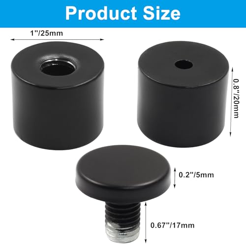 1" x 1" Sign Standoff Screws, Acrylic Black, 4 Pcs - color: Black, size: 1" x 1",4 Pcs