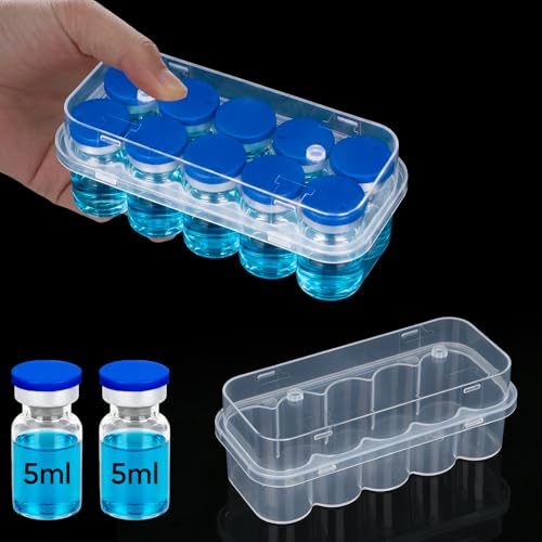 10-Slot 5ML Vial Case for Fridge, Clear Case for Most Glass Vials