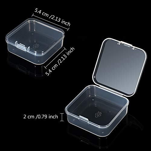 Jetec 18 Pieces Small Clear Plastic Storage Box, 2.1 x 2.1 x 0.8 Inch - size: 2.1 x 2.1 x 0.8 Inch