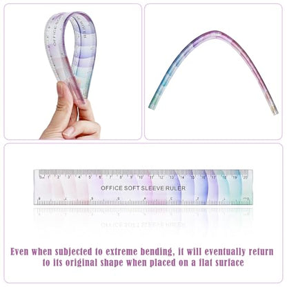BAYTORY 6Pcs Flexible Plastic Ruler 20 cm/8 Inch, Transparent Rulers - size: 20 cm / 8 Inch