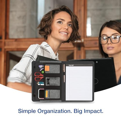 Samsill Professional Padfolio, Recycled Water Bottle Material, rPET, Business Portfolio for Men and Women, with 8.5 x 11 Writing Pad, Contrast Gray/Black - size: Letter - 8.5 x 11 inches, style: Recycled Padfolio