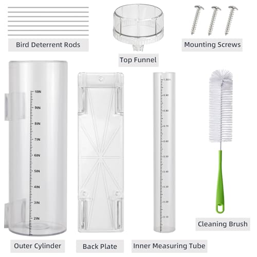 Rain Gauge Outdoor,Professional Precise Rain Gauge with Mounting Bracket
