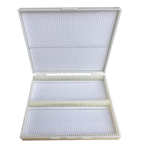 Microscope Slide Box,Plastic Microscope Slide Case Storage Holder (Hold 100 Slides) - size: Hold 100 Slides