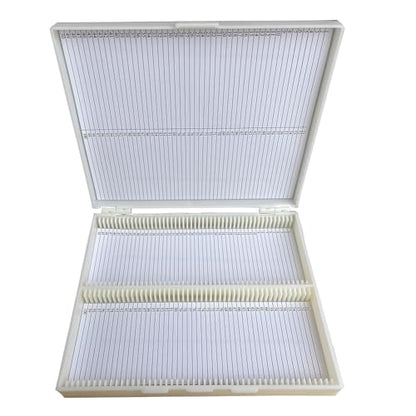 Microscope Slide Box,Plastic Microscope Slide Case Storage Holder (Hold 100 Slides) - size: Hold 100 Slides