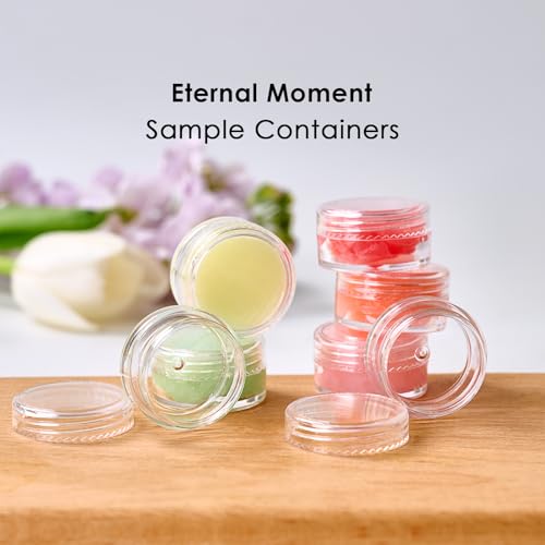 Eternal Moment 50 Pack 3G Sample Containers with Lids Cosmetic Small Jars - color: Clear Lid, size: 0.1 Ounce