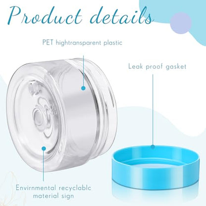 SATINIOR 36 Pcs Plastic Jars with Lids Round Leak Proof Airtight Container - color: Blue, size: 1 oz