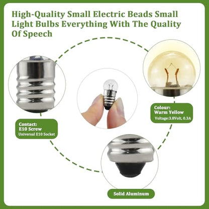 E10 Screw Mini Bulbs and Socket Base Kit