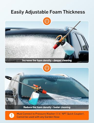 AstroAI Foam Cannon for Pressure Washer with 1/4" Quick Connect, 1L &5 Tips - size: 1 L Bottle,WITH 5-TIPS