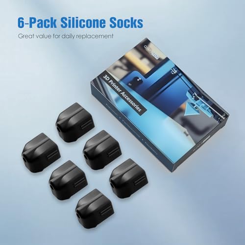 Silicone Socks for Flashforge Adventurer 5X / AD5X, High Temperature Resistant Hotend Silicone Covers, 3D Printer Accessories, 6-Pack - color: Silicone Sock