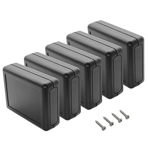 LeMotech 5 Pieces ABS Plastic Electrical Project Case Power Junction Box, Project Box Black 3.5 x 2.8 x 1.1 inch (90 x 70 x 28 mm) - size: 3.5" x 2.8" x 1.1"(5pc)