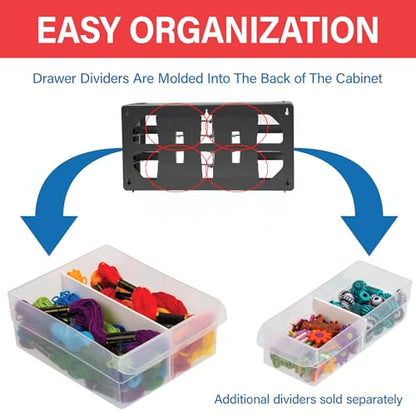 Akro-Mils 10126, 26 Drawer Plastic Parts Storage Hardware and Craft Cabinet, 20-Inch W x 6-Inch D x 10-Inch H, Black - color: Black, size: 26 Drawer, style: 1 Pack