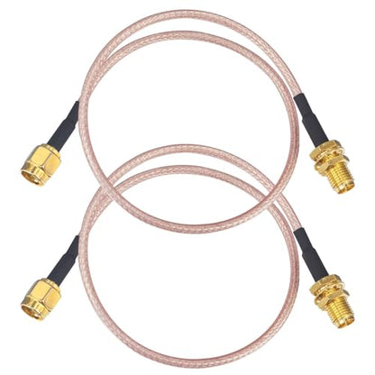 2-Pack RPSMA Coax Cable RG316 RP-SMA Male to RP-SMA Female Bulkhead Mount Coaxial Cable 12inch 30cm WiFi Antenna Extension Jumper Pigtail for WiFi Router Security IP Camera