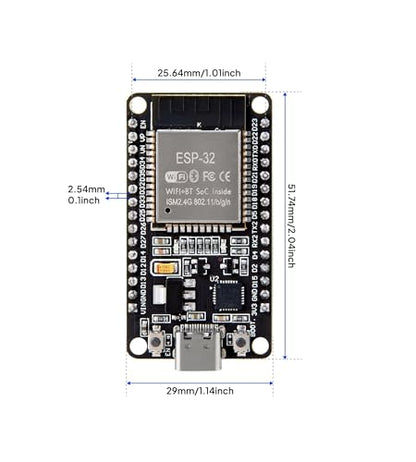 ELEGOO 3PCS ESP-32 Dev Boards, ESP-WROOM-32, USB-C, WiFi Bluetooth 4.2