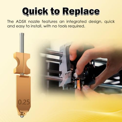 for AD5X Upgraded 0.25MM Nozzle Assembled Extruder Hotend Printhead Kit - size: 1 PCS