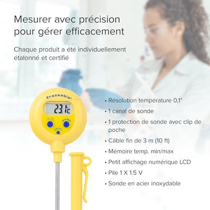 Traceable Shock/Water Resistant Thermometer: ±1.0°C Accuracy (-20 to 100°C)