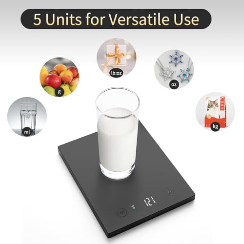 Homebuds 22lb Digital Food Scale Precision 0.1oz/1g, Kitchen Scale Big LED - color: Black