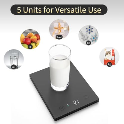 Homebuds 22lb Digital Food Scale Precision 0.1oz/1g, Kitchen Scale Big LED - color: Black