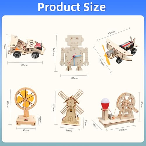 6 in 1 STEM Kits for Kids Ages 8-10-12-14, Stem Toys for Boys Age 8-12, Science Projects, 3D Puzzles for Kids, Educational STEM Toys,Birthday Gifts for 8 9 10 11 12 Year Old Boys and Girls