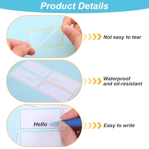 120 Pcs Dry Erase Stickers Reusable Waterproof Dry Erase Labels Stickers for Food Containers 2.4"X 1.2" Easy-Peel Removable Sticky Notes for Whiteboard Food Containers Storage Bin