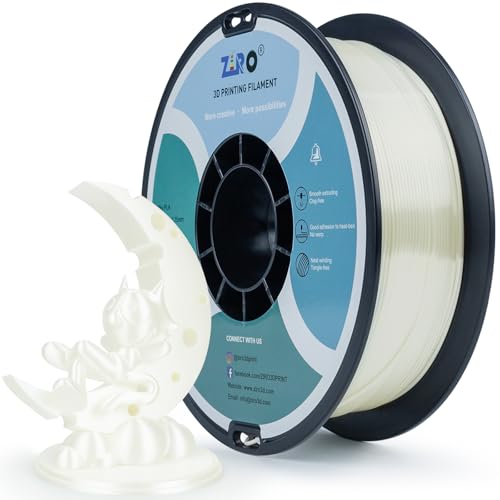 ZIRO Silk PLA Filament, 1.75mm 1KG Spool, Accuracy +/- 0.03mm, White - color: Silky-white